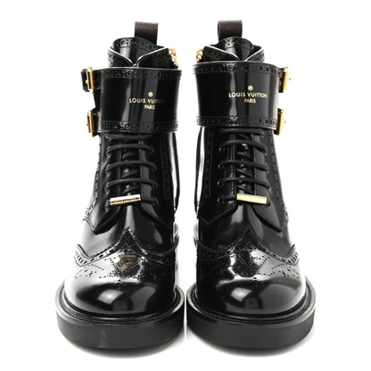 Louis Vuitton Glazed Calfskin Midtown Ankle Boots 36 Black 2 of 8