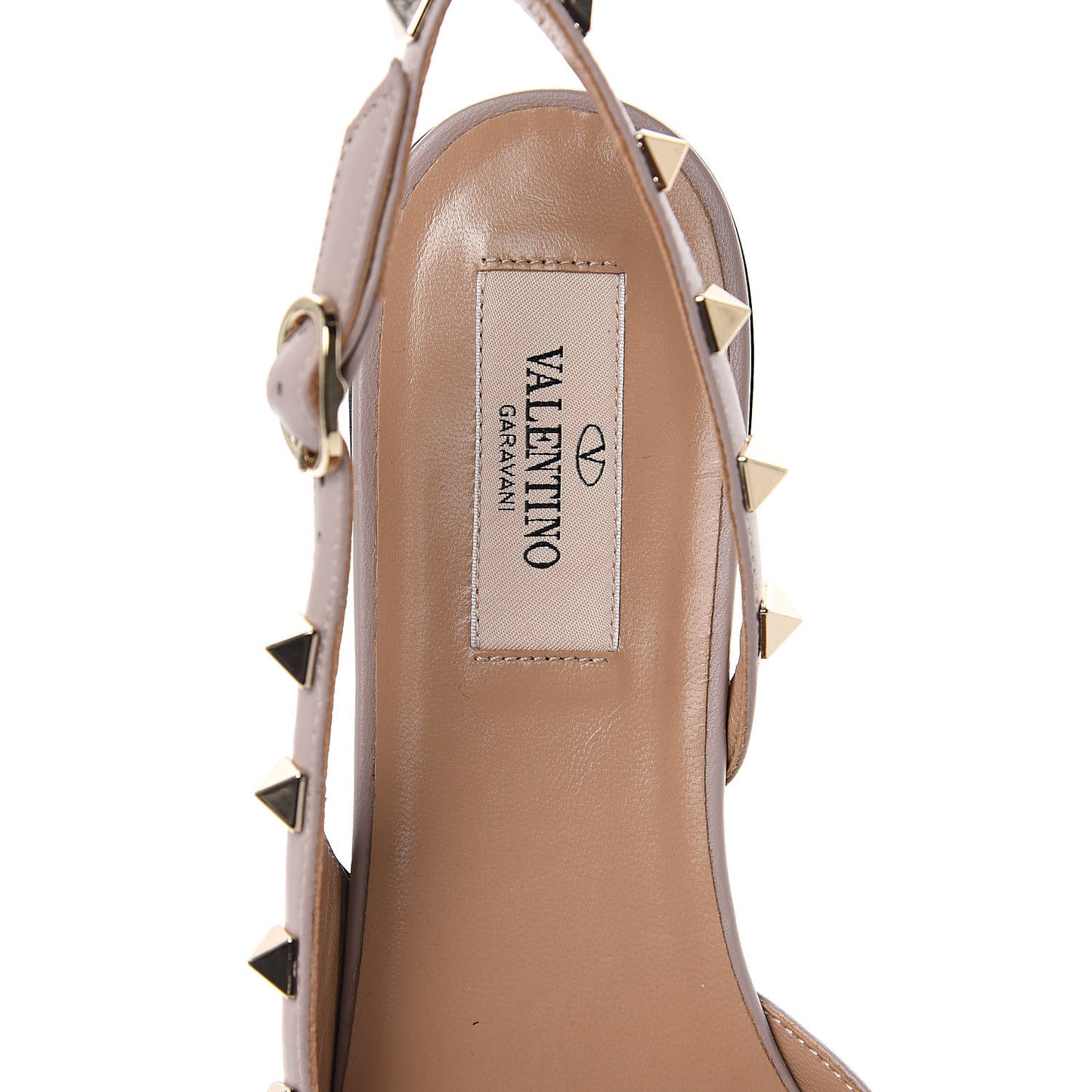 Nappa Rockstud Slingback Flats 37 Black Poudre