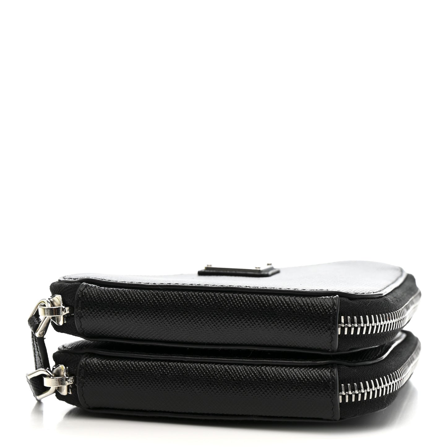 Saffiano Mini Triangle Crossbody Pouch Black