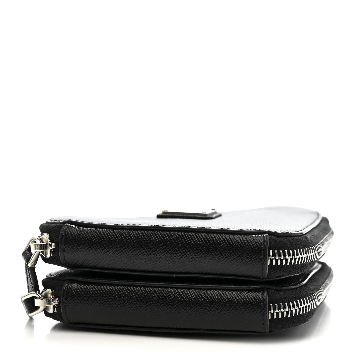 Prada Saffiano Mini Triangle Crossbody Pouch Black 4 of 12