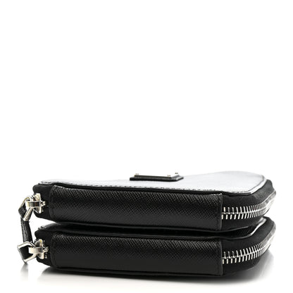 Prada Saffiano Mini Triangle Crossbody Pouch Black 4 of 12