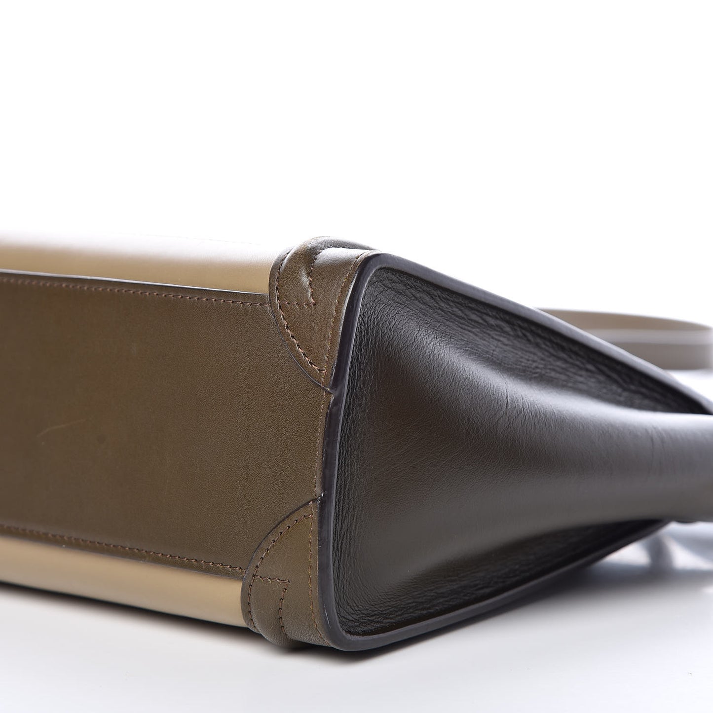 Smooth Calfskin Nano Tri-Color Luggage Khaki