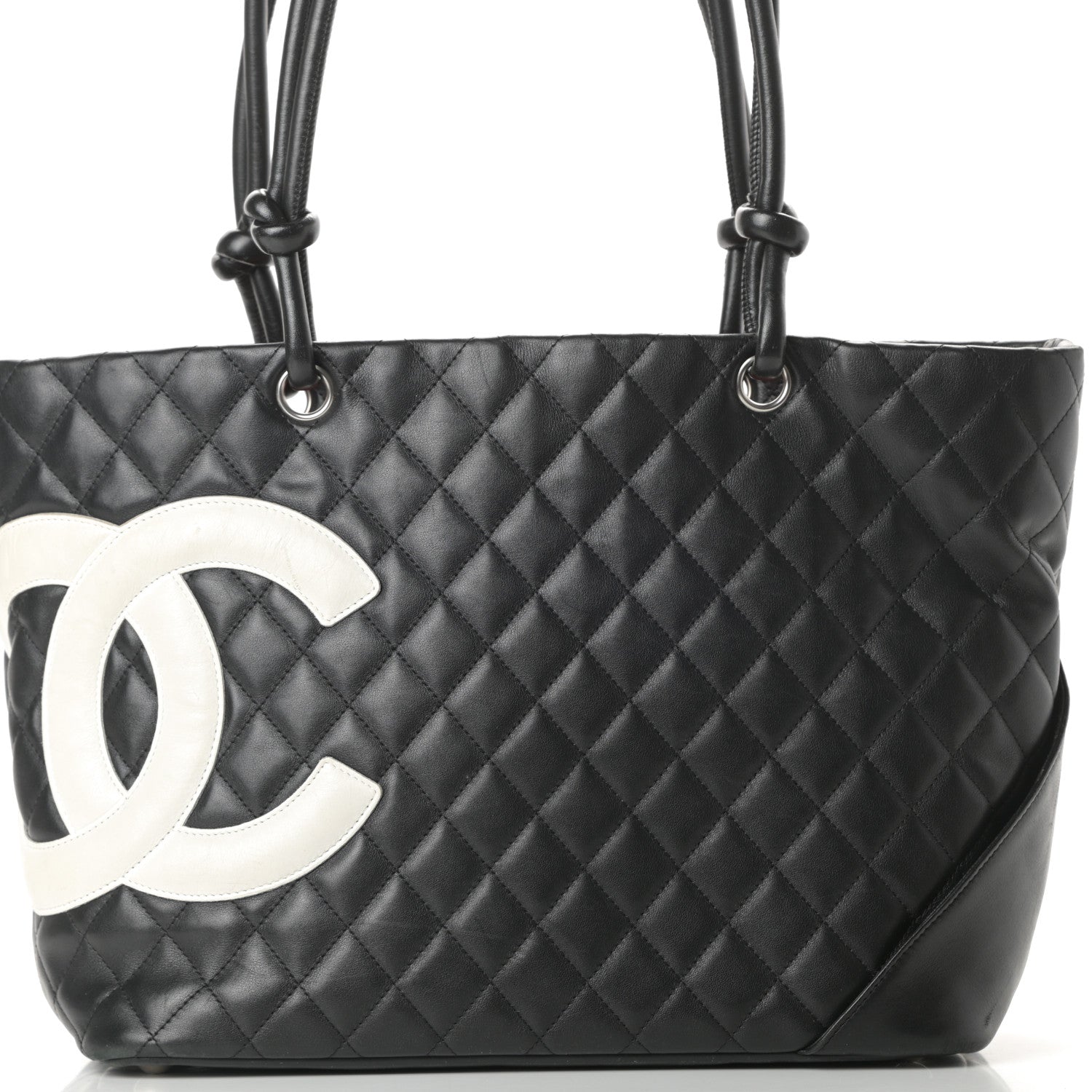 Chanel Calfskin Quilted Large Cambon Tote Black White 8 of 17