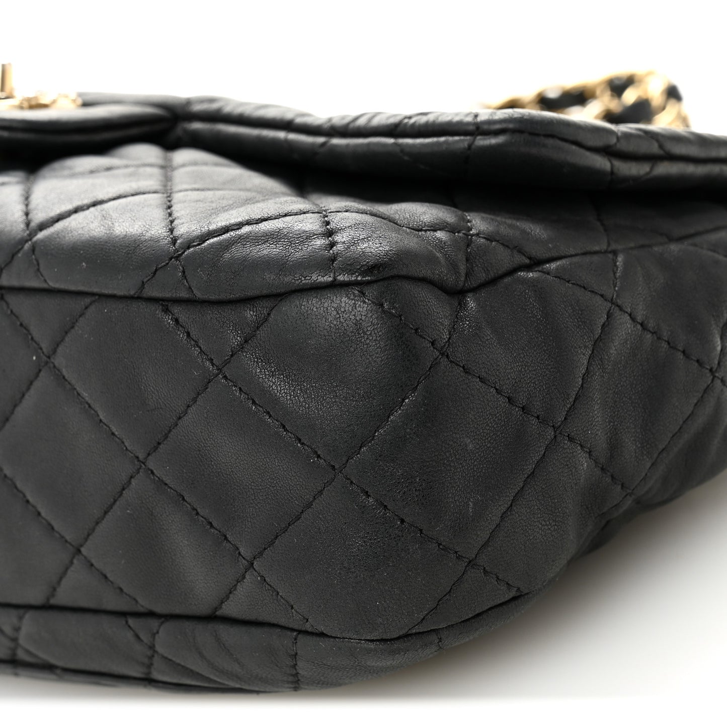 Lambskin Quilted Medium Precious Jewel Single Flap Black