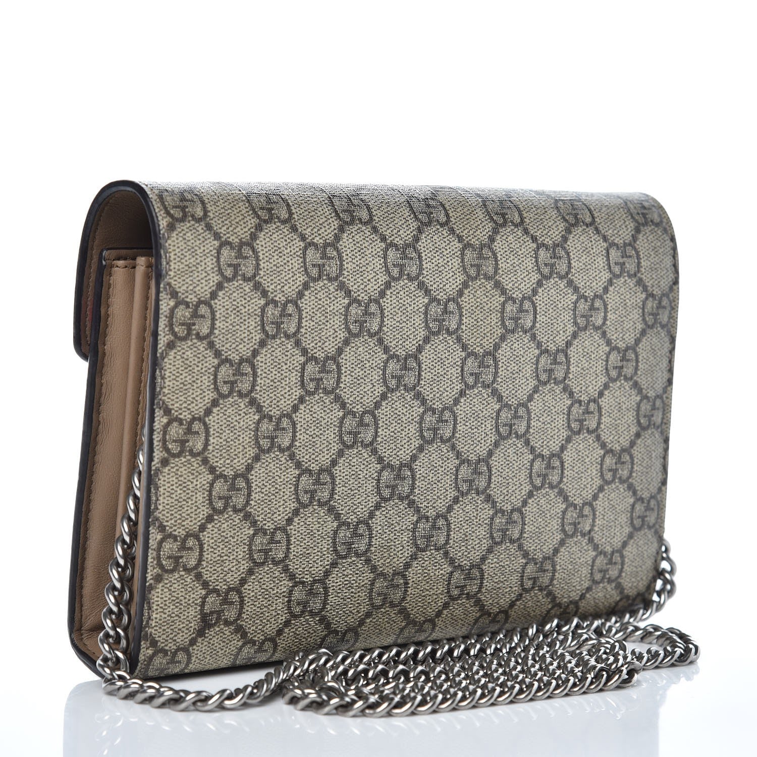 Gucci GG Supreme Monogram Mini Dionysus Chain Wallet Beige Taupe 3 of 10