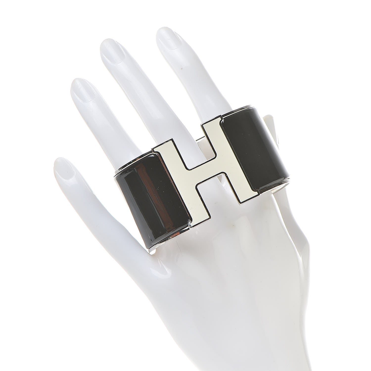 Hermes Enamel Extra Wide Clic Clac H Bracelet GM Black 2 of 6