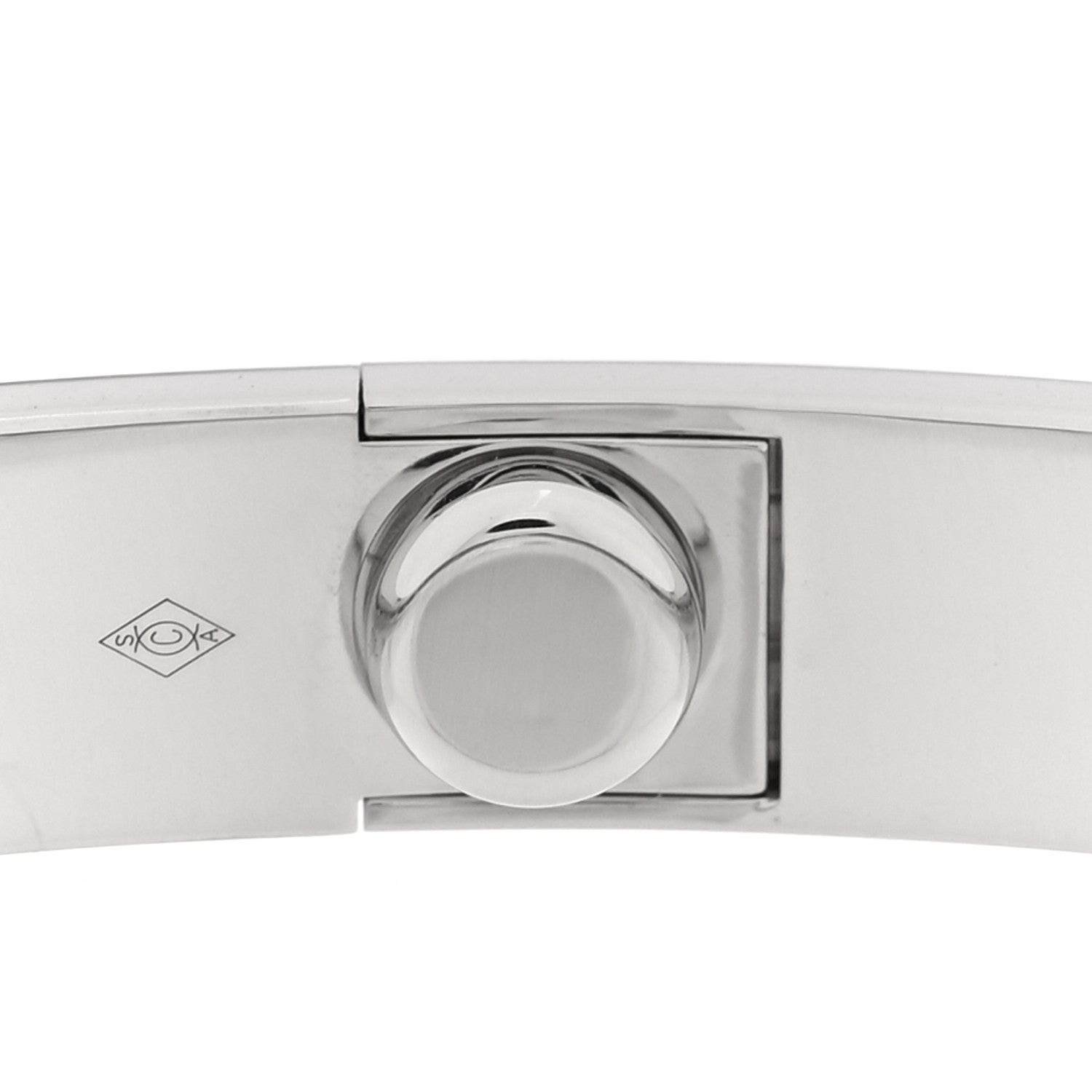 Cartier 18K White Gold 4 Diamond Love Bracelet 17 5 of 8
