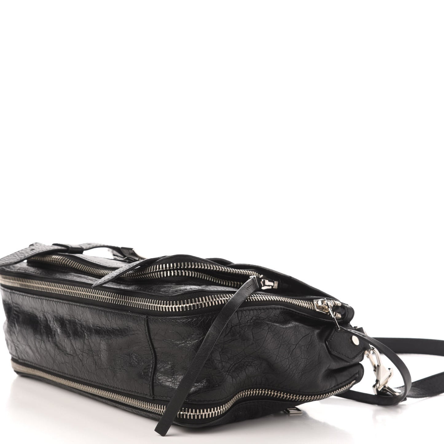 Lambskin Medium PS1 Plus Zip Satchel Black