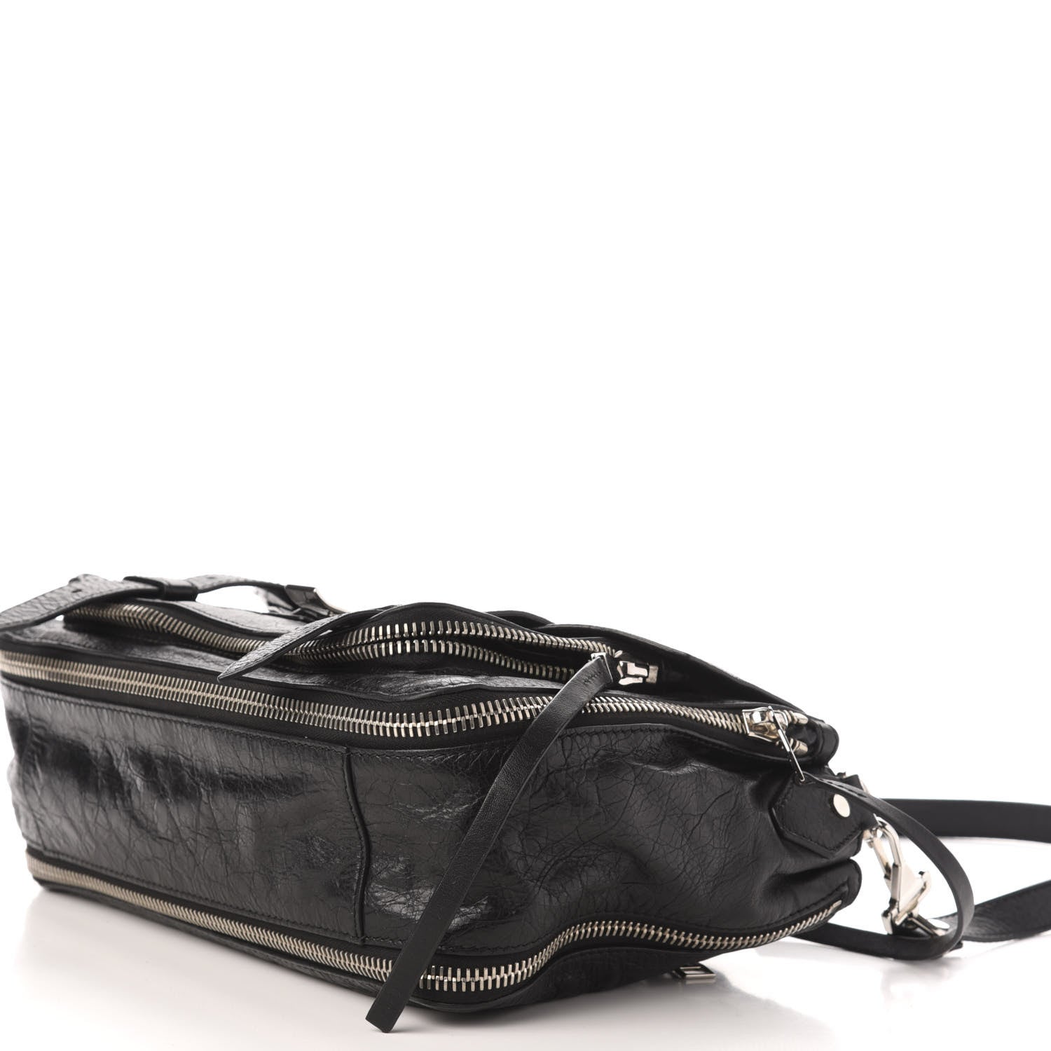 Proenza Schouler Lambskin Medium PS1 Plus Zip Satchel Black 10 of 12