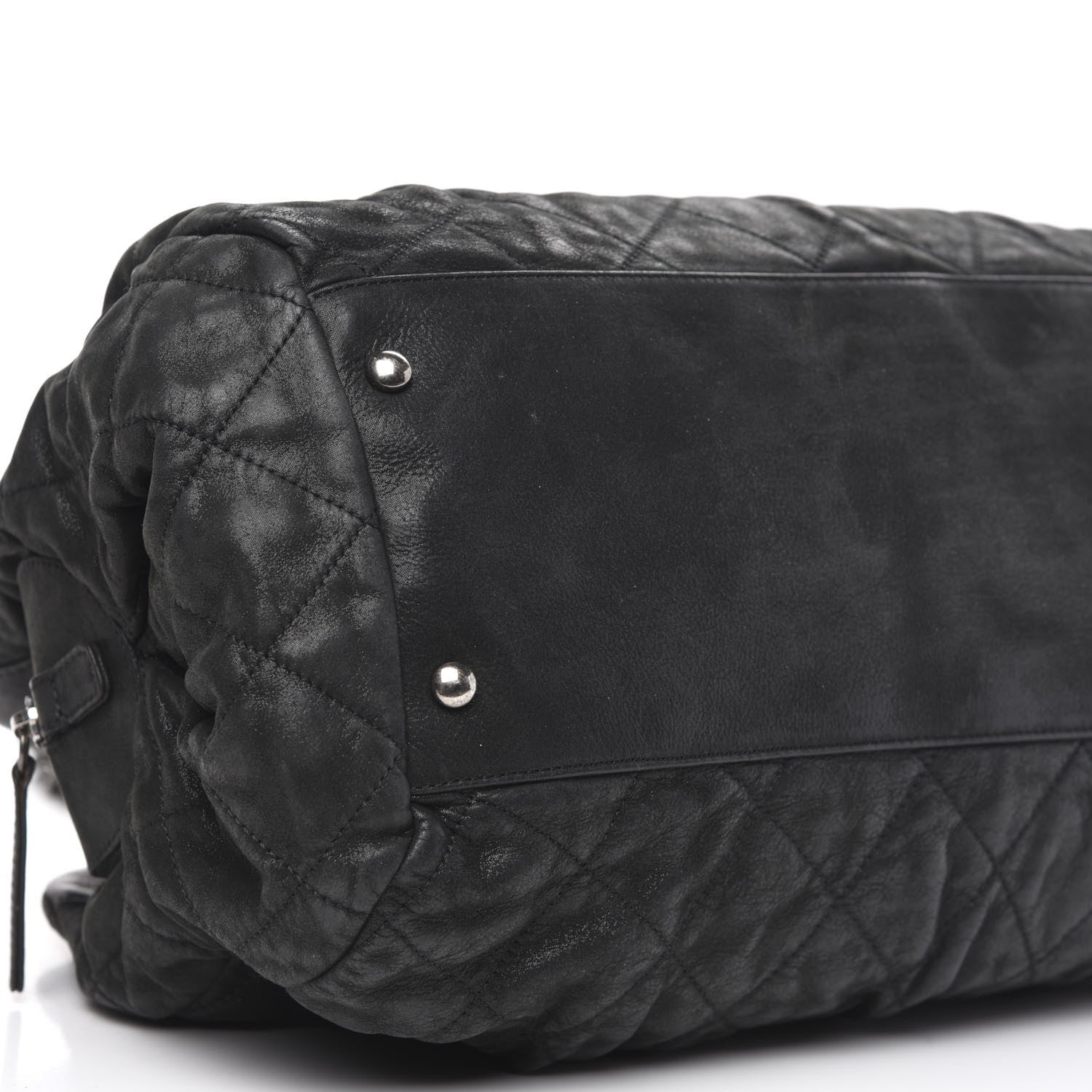 Chanel Iridescent Calfskin Chic Quilt Bowling Bag Black 9 of 14