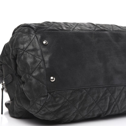 Chanel Iridescent Calfskin Chic Quilt Bowling Bag Black 9 of 14