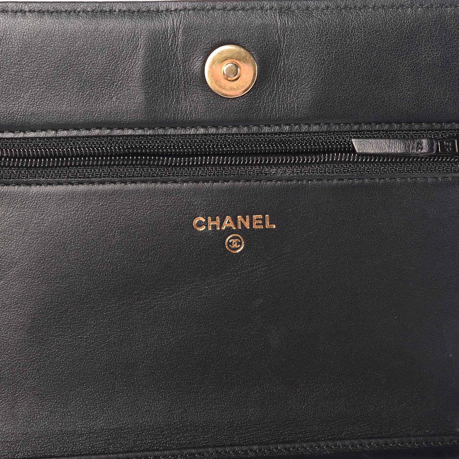 Chanel Calfskin Quilted Chain Around Boy Wallet On Chain WOC Black 6 of 15