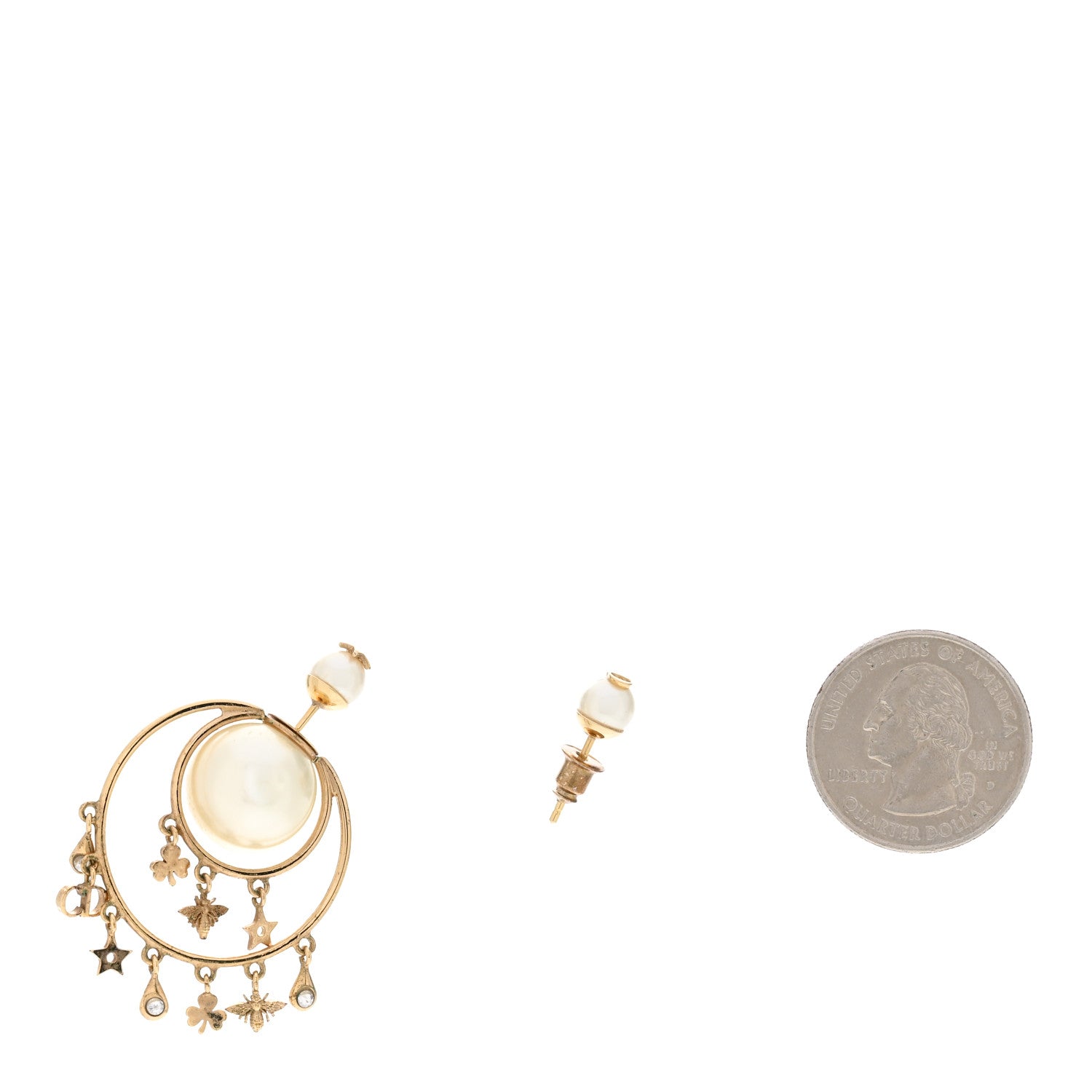 Christian Dior Pearl Mise En Dior Tribal Hoop Earrings 2 of 4