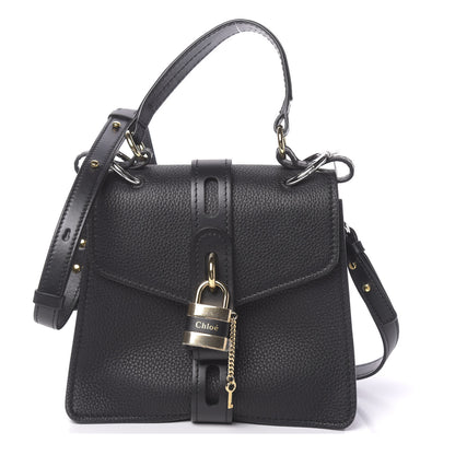 Chloe Shiny Grained Calfskin Small Aby Day Shoulder Bag Black 1 of 9
