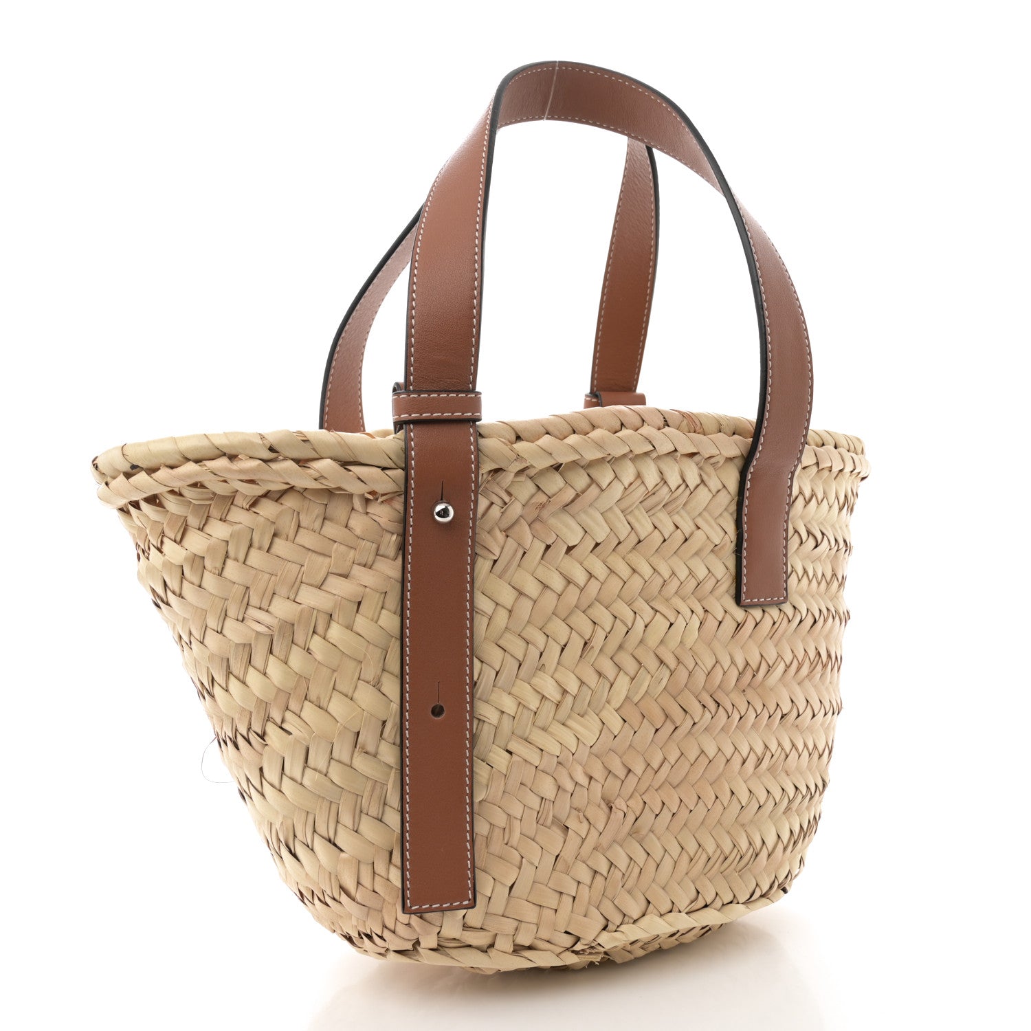 Loewe Raffia Small Basket Tote Bag Natural Orange 3 of 10