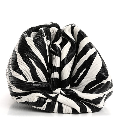 Bottega Veneta Nappa Zebra Print The Pouch Oversized Clutch White Black 9 of 10