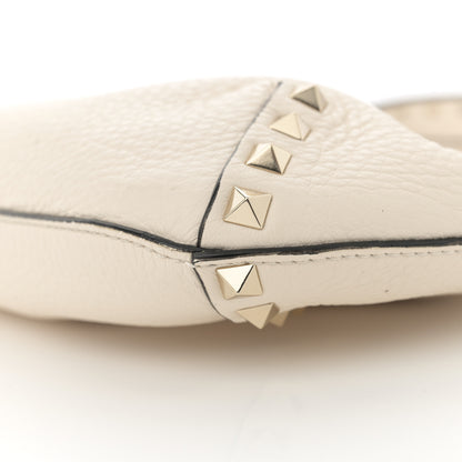 Valentino Garavani Pebbled Calfskin Small Rockstud Flip Lock Hobo White 9 of 9