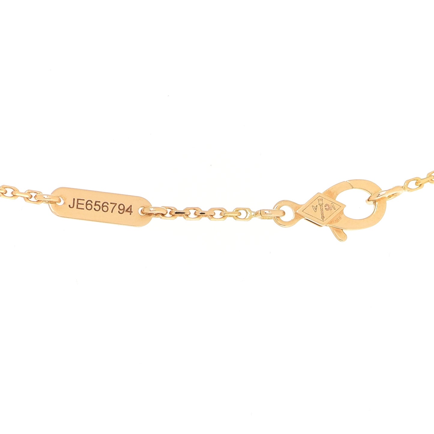18K Yellow Gold Black Onyx Vintage Alhambra Pendant Necklace