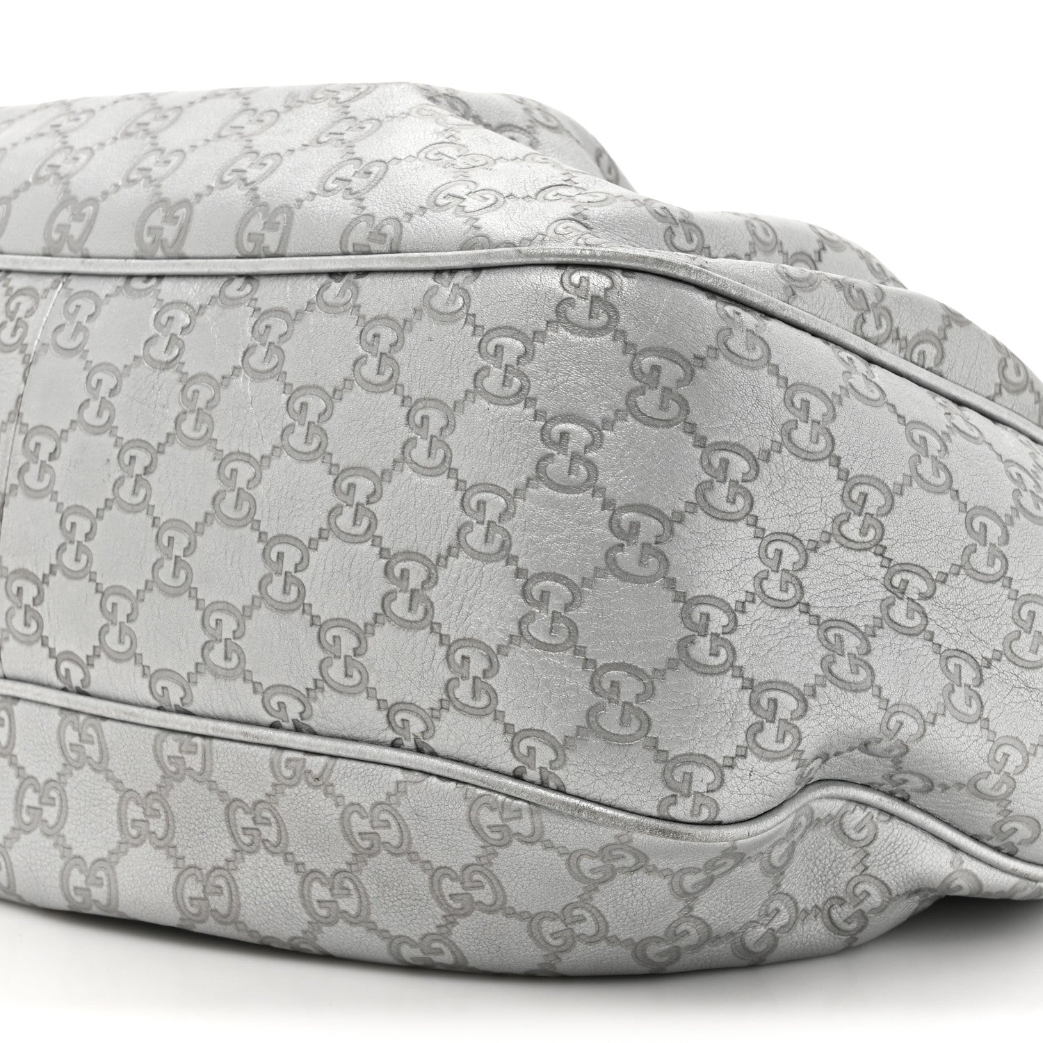 Gucci Metallic Guccissima Medium Sukey Hobo Silver 9 of 19