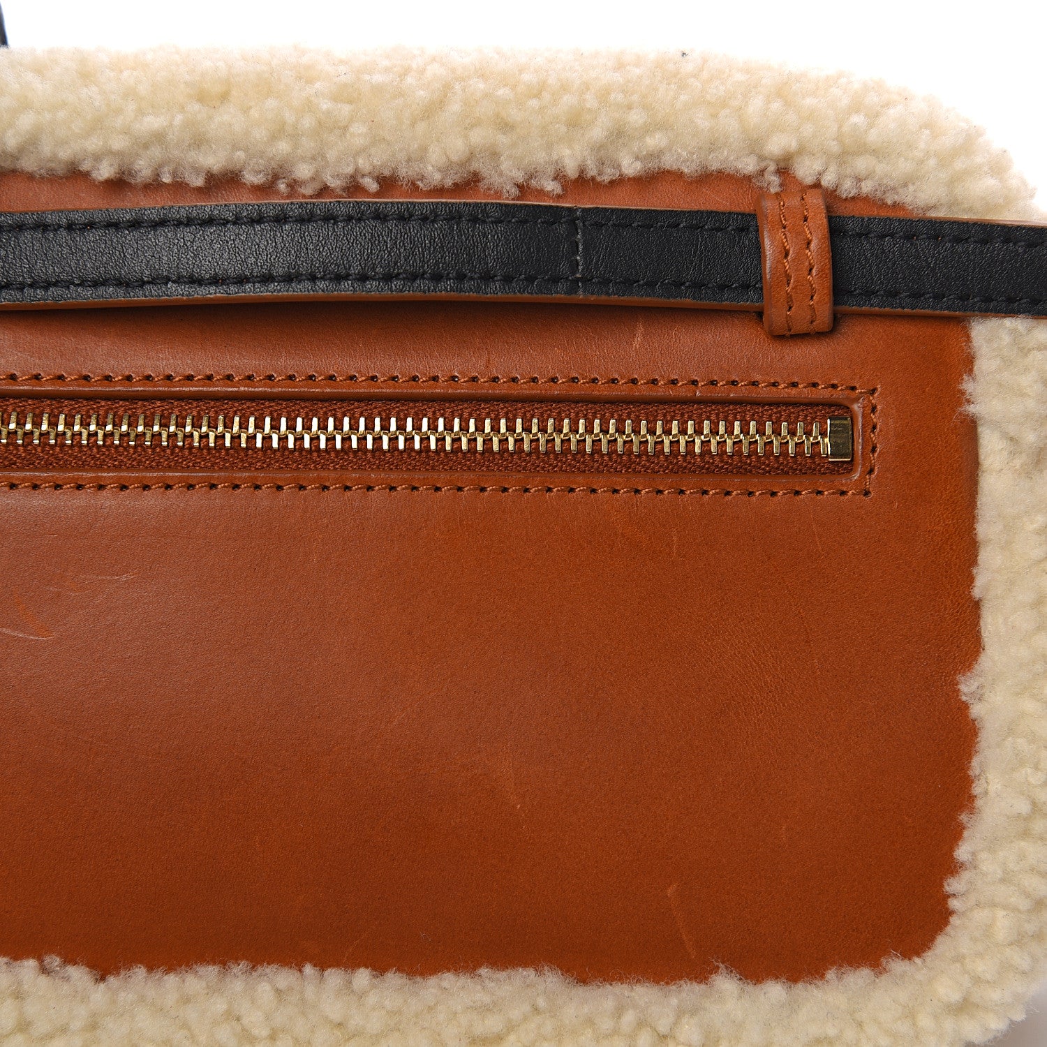 Saint Laurent Shearling Monogram Lou Belt Bag Beige 9 of 12