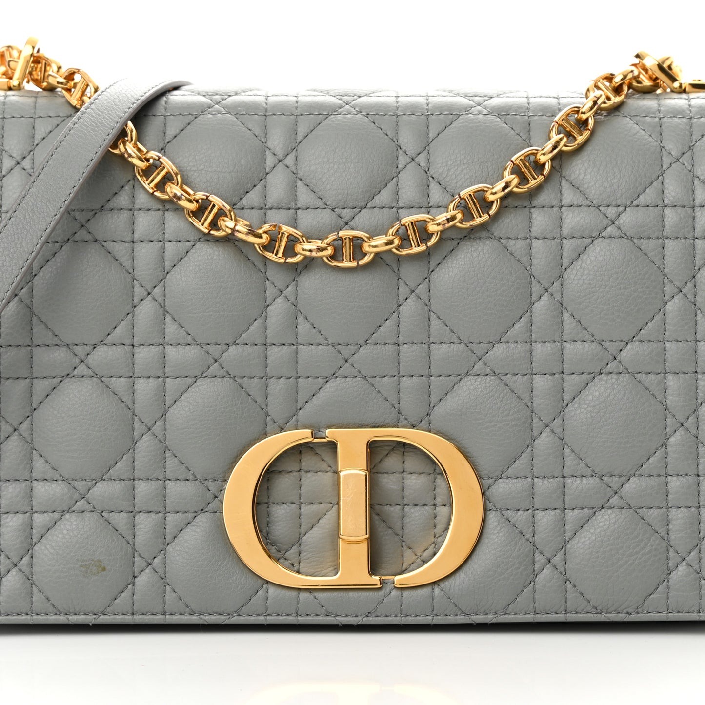 Lambskin Cannage Large Caro Bag Grey