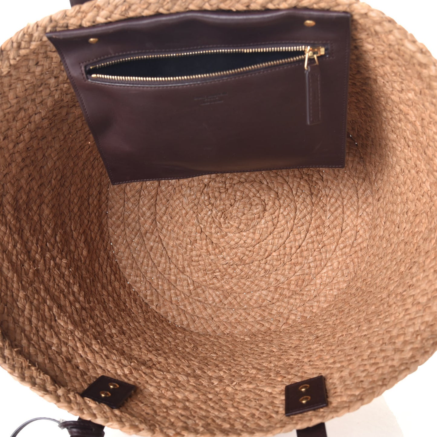 Raffia Calfskin Medium Panier Tote