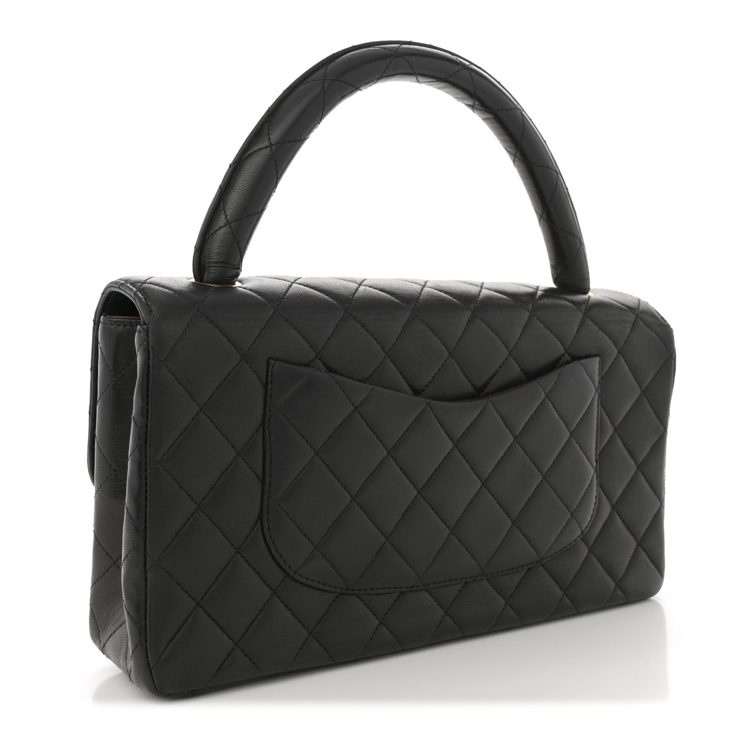 Chanel Lambskin Quilted Medium Rectangular Kelly Flap Bag Black 2 of 11