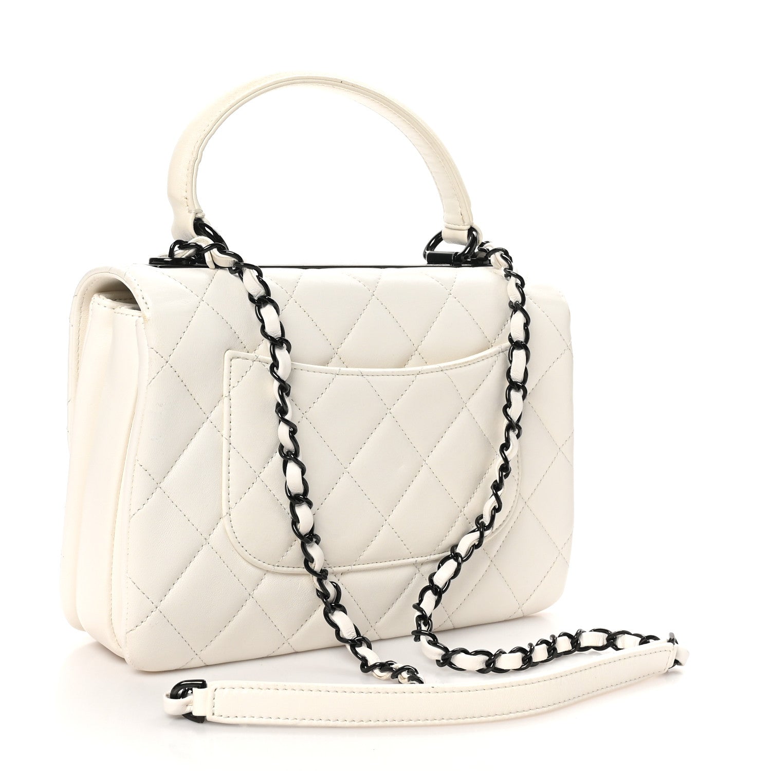 Chanel Lambskin Quilted Small Trendy CC Dual Handle Flap Bag White 3 of 11