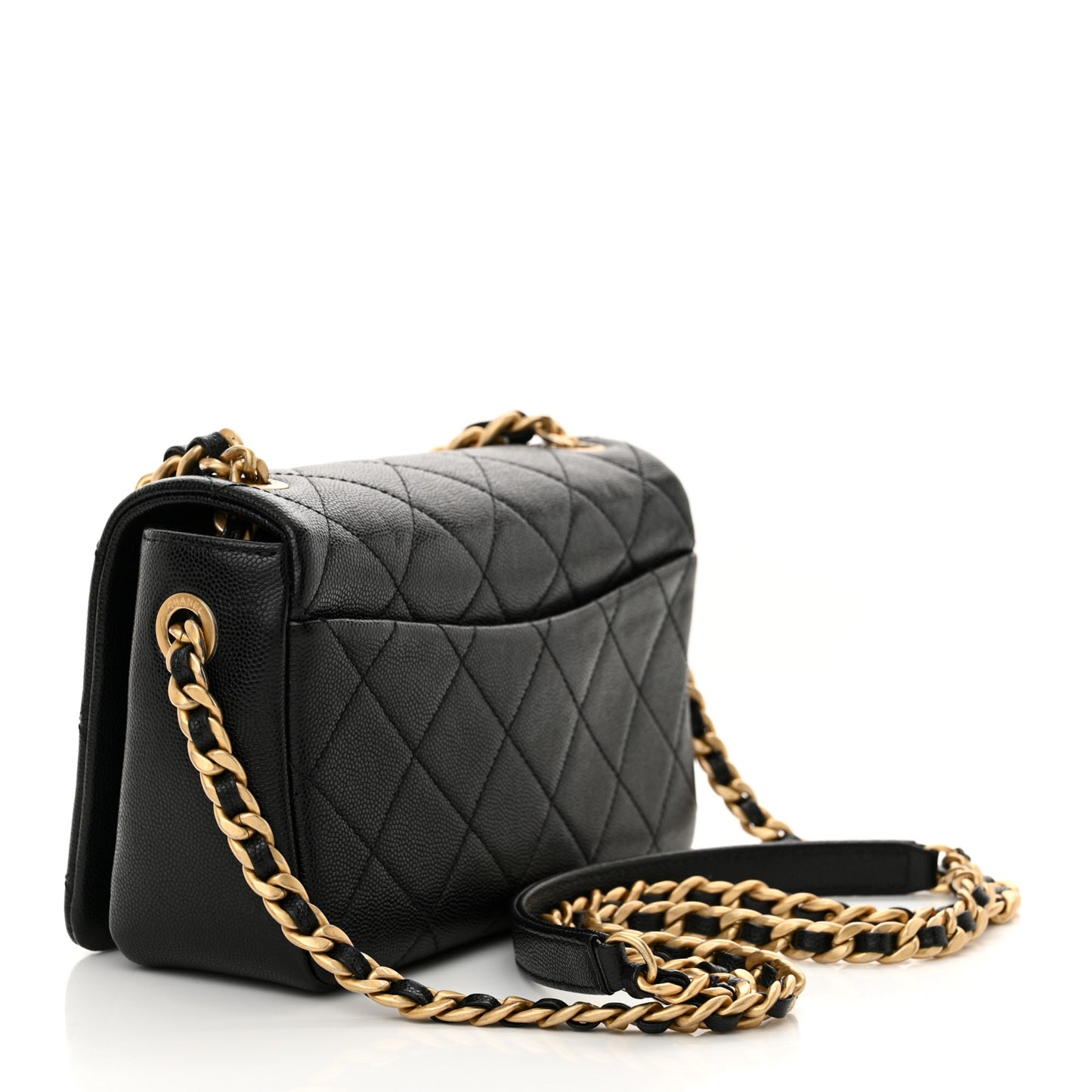 Caviar Quilted Small Fashion Therapy Flap Bag Black