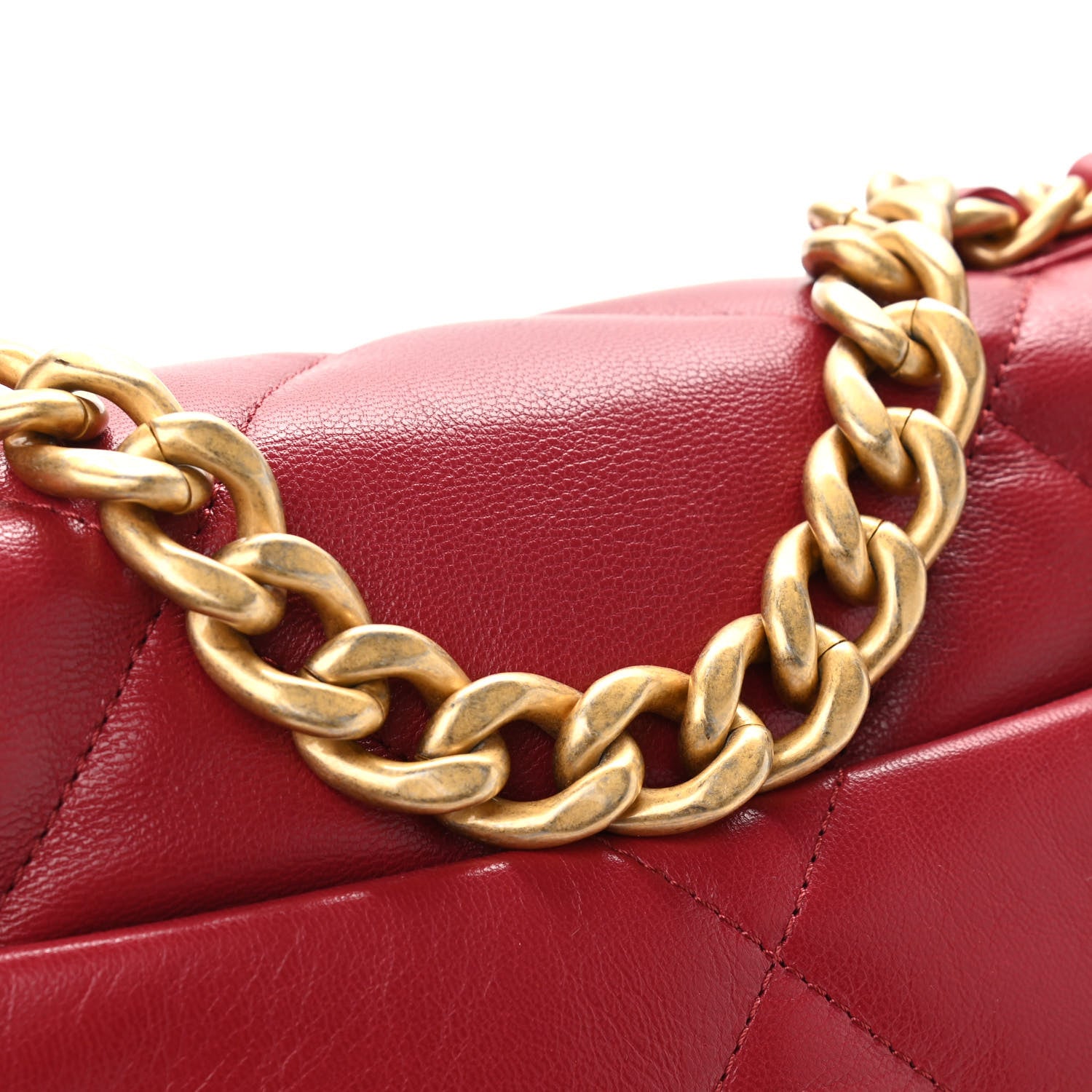 Chanel Goatskin Quilted Medium Chanel 19 Flap Red 10 of 10
