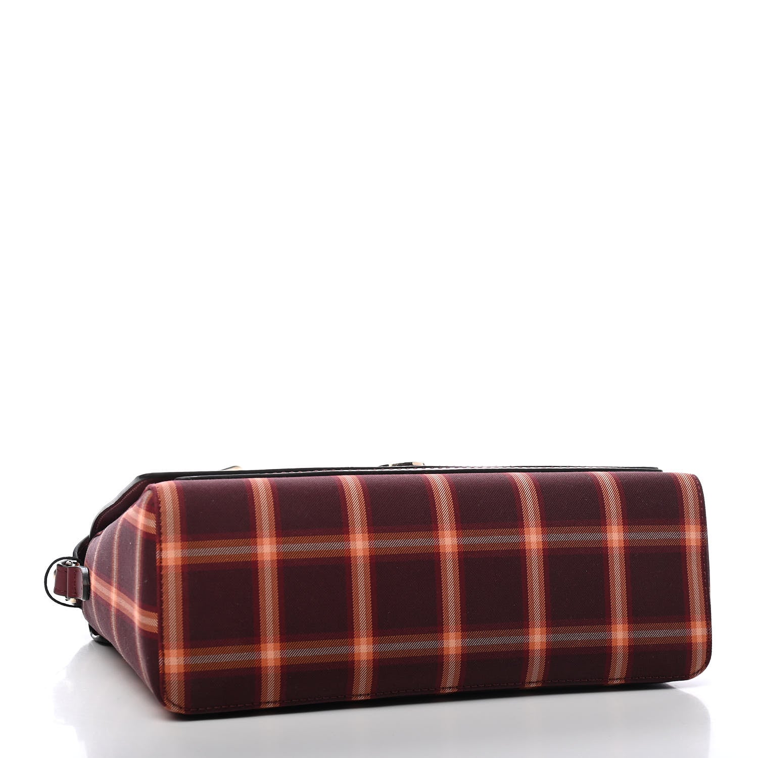Burberry Calfskin Nylon Tartan Note Crossbody Bag Bright Red 4 of 9