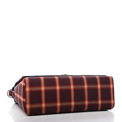 Burberry Calfskin Nylon Tartan Note Crossbody Bag Bright Red 4 of 9
