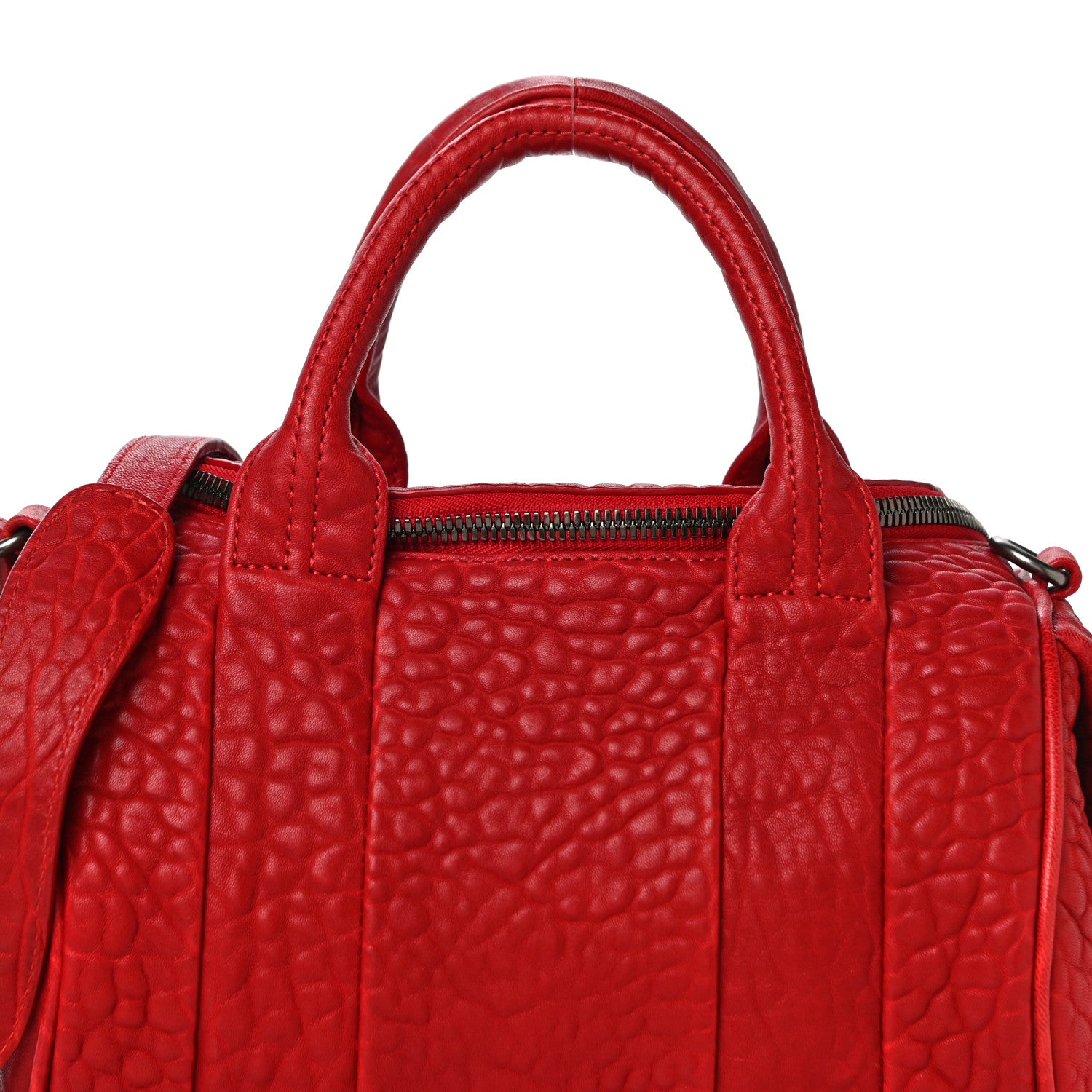 Alexander Wang Pebbled Lambskin Rockie Red Gunmetal Hardware 6 of 8