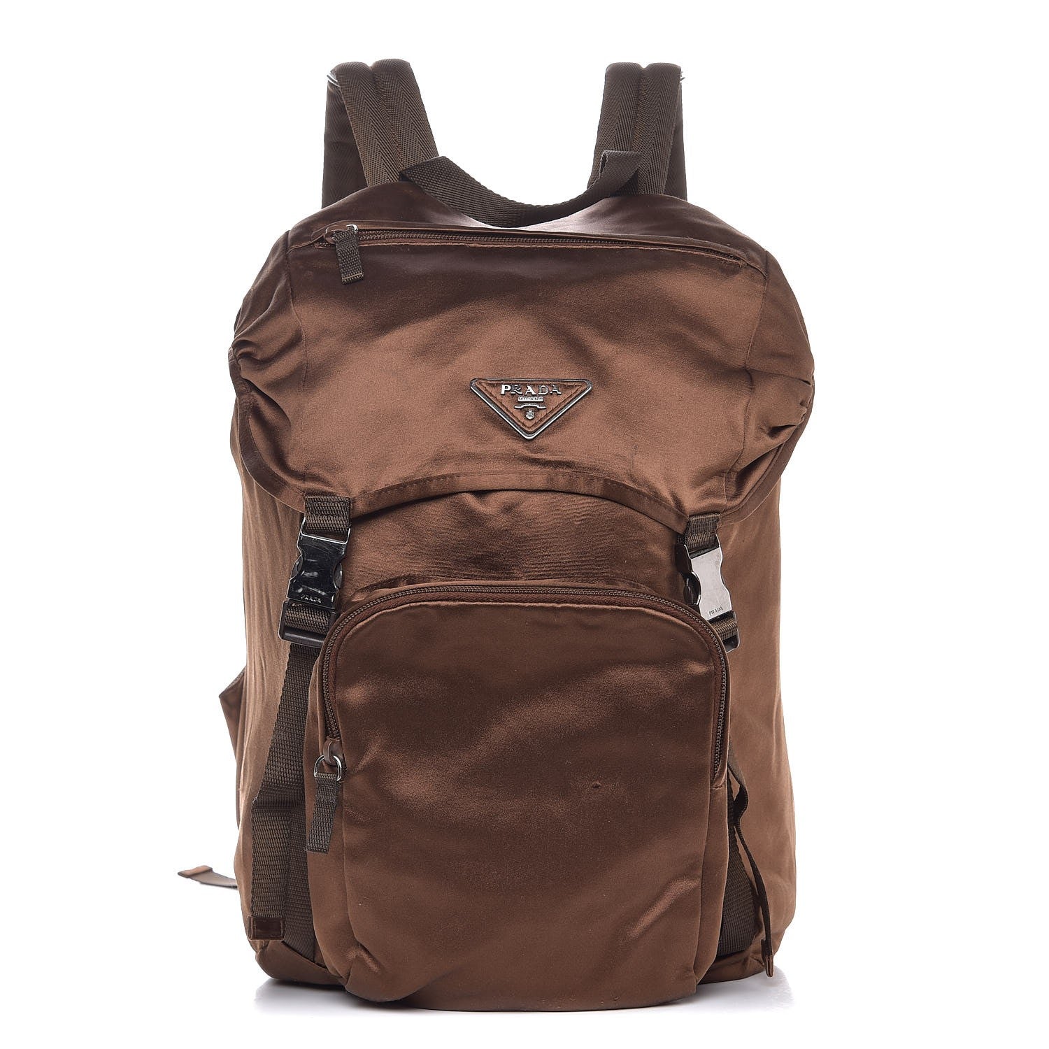 Prada Nylon Vela Double Buckle Backpack Brown 1 of 11