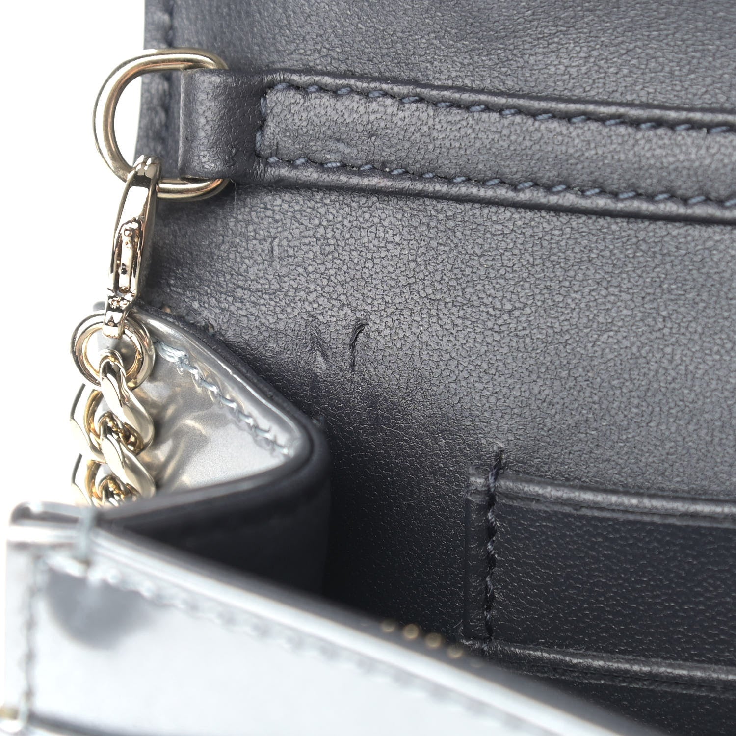 Christian Dior Metallic Patent Micro-Cannage Mini Diorama Flap Bag Silver 13 of 13