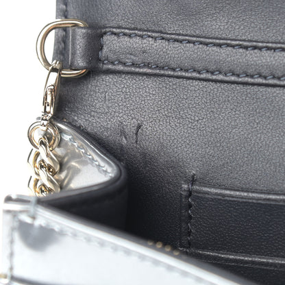 Christian Dior Metallic Patent Micro-Cannage Mini Diorama Flap Bag Silver 13 of 13