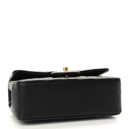 Chanel Lambskin Quilted Mini Top Handle Rectangular Flap Black 5 of 10