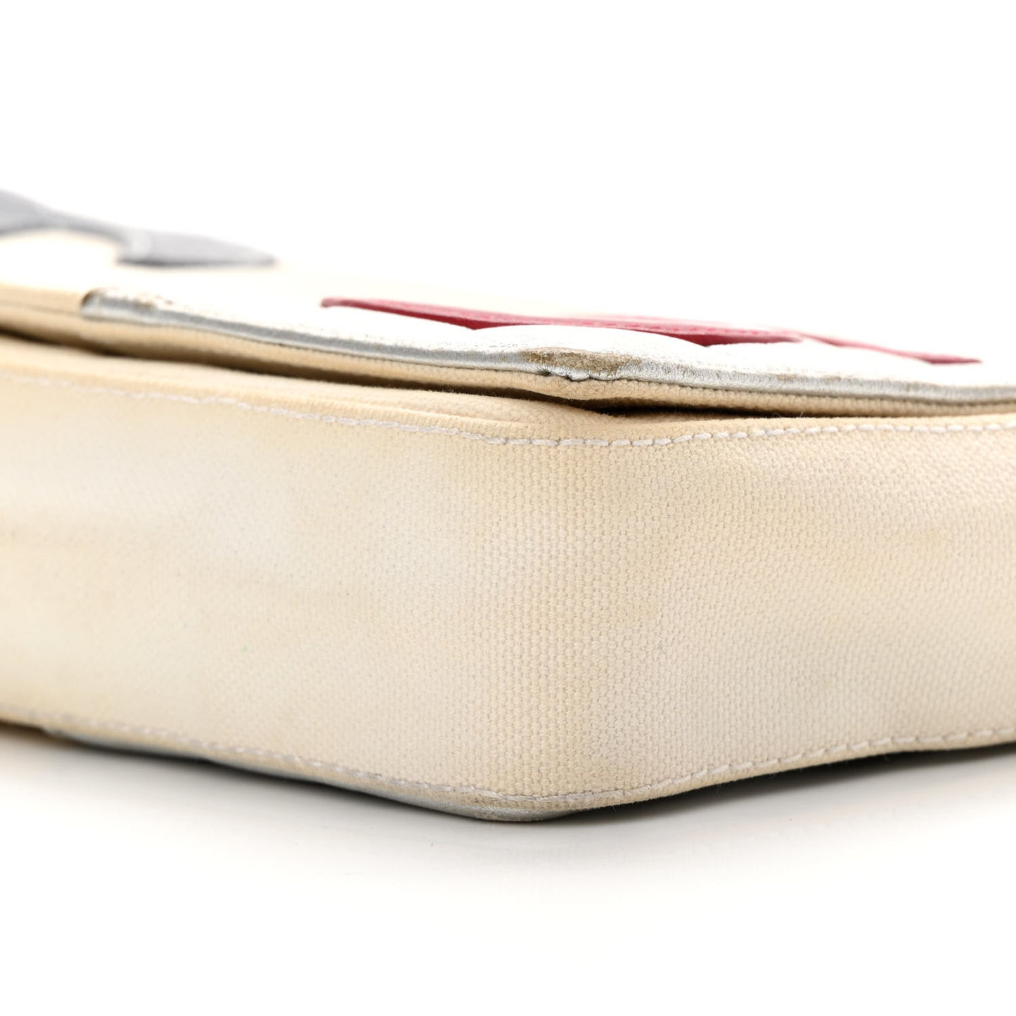 Canvas Metallic Lambskin Chocolate Bar N°5 Bag White