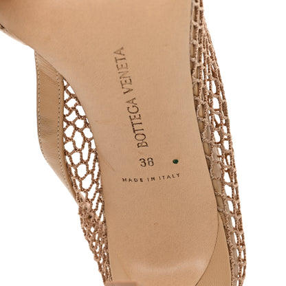 Bottega Veneta Mesh Calfskin Chain Stretch Pumps 38 Beige 7 of 8