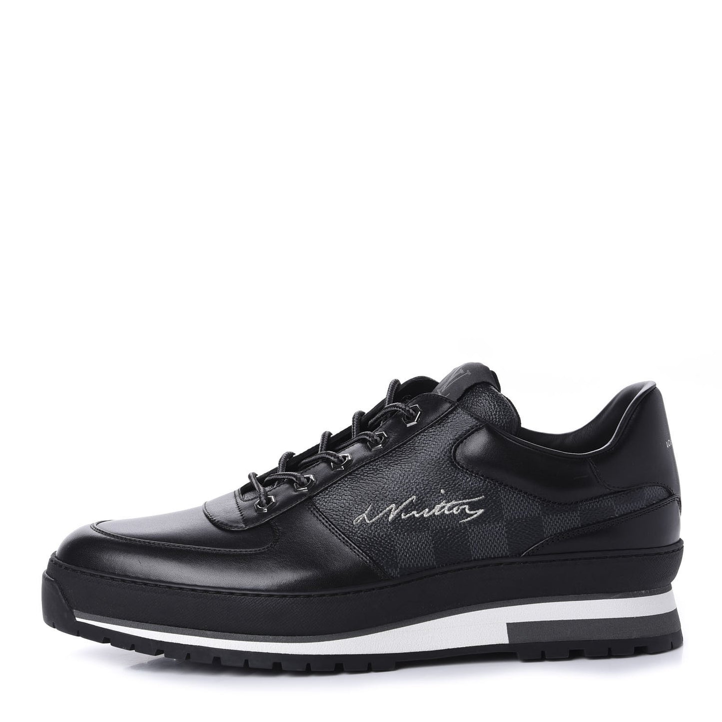 Calfskin Damier Graphite Harlem Sneakers 10 Black