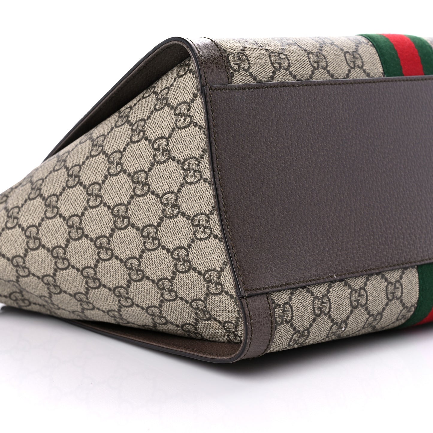 GG Supreme Monogram Web Medium Ophidia Tote Bag Brown