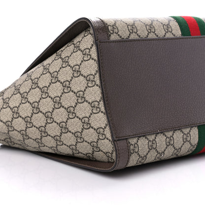Gucci GG Supreme Monogram Web Medium Ophidia Tote Bag Brown 9 of 12