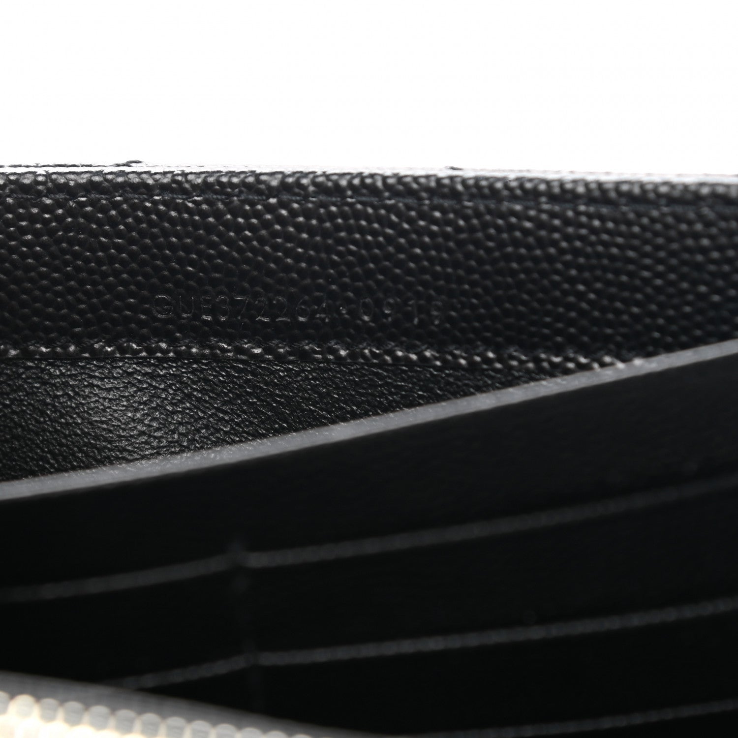 Saint Laurent Grain De Poudre Matelasse Chevron Monogram Flap Wallet Black 7 of 8