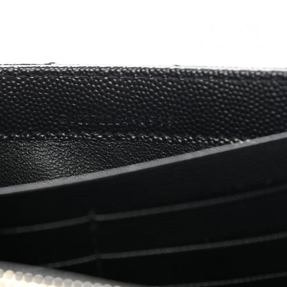 Saint Laurent Grain De Poudre Matelasse Chevron Monogram Flap Wallet Black 7 of 8