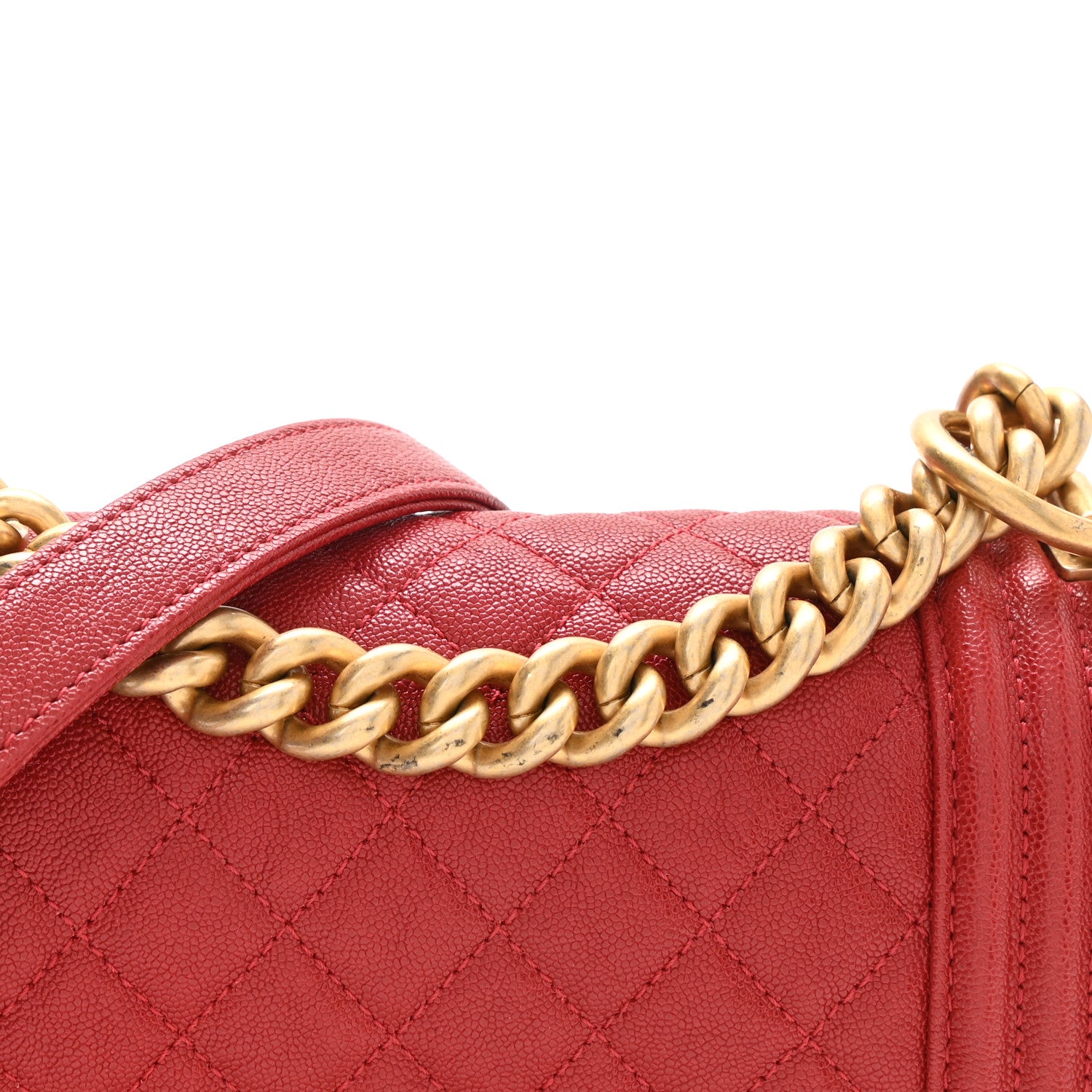Chanel Caviar Quilted Small Boy Flap Red 11 of 12