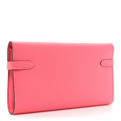 Hermes Epsom Kelly Longue Wallet Rose Azalee 3 of 18
