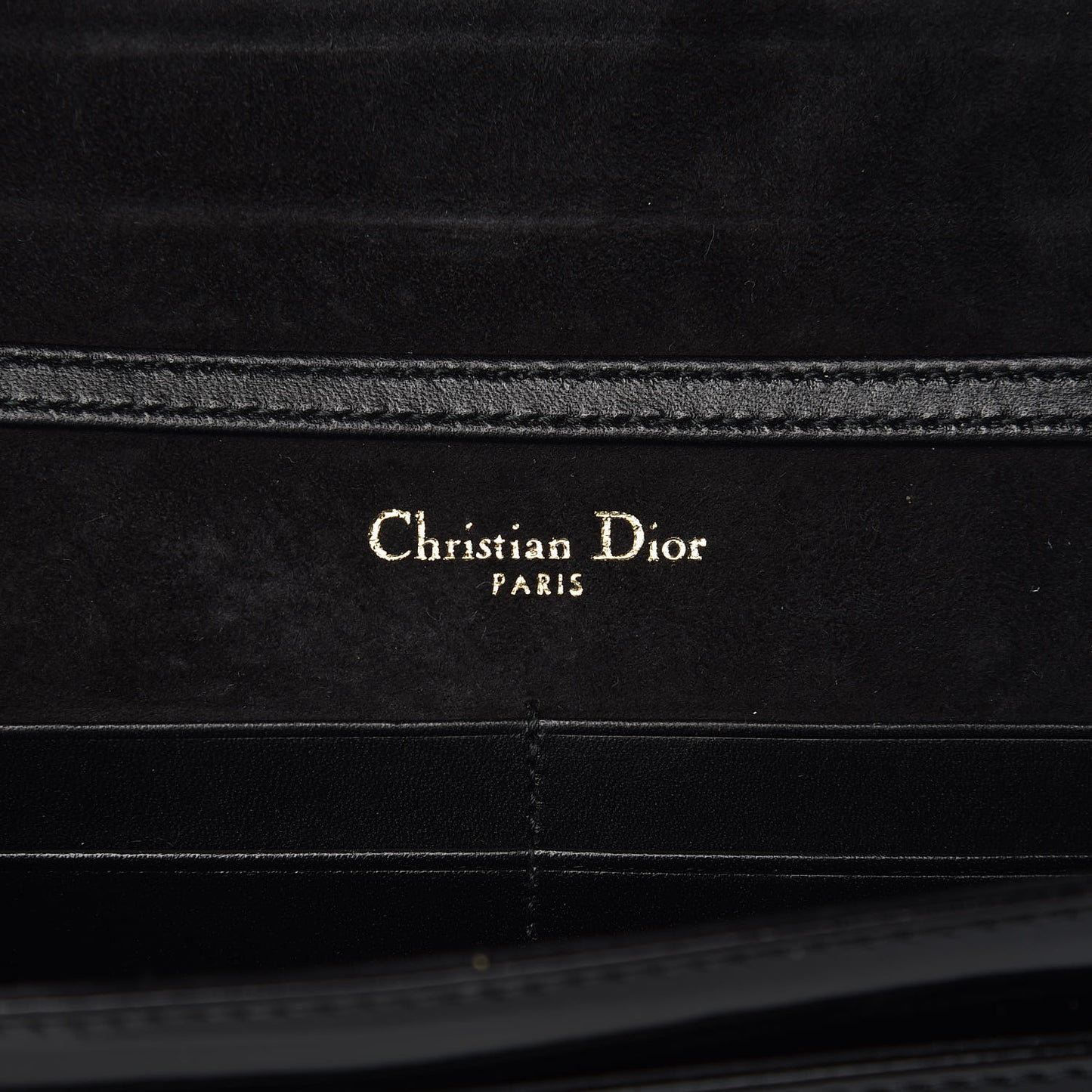 Patent Studded Diorama Wallet on Chain Pouch Black