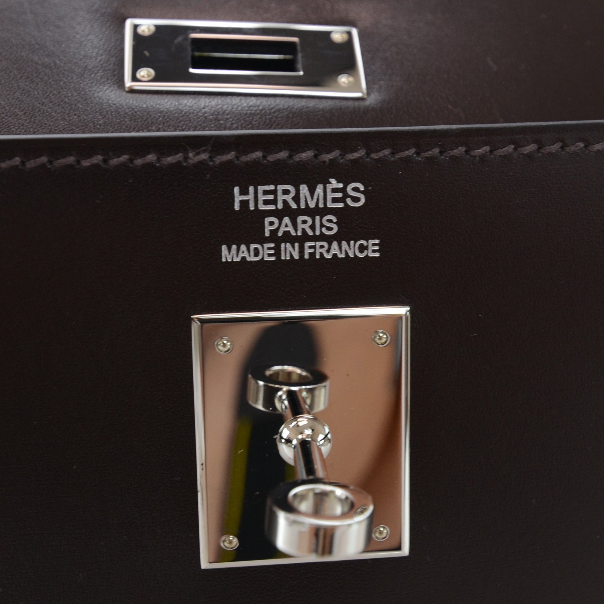 Hermes Box Kelly 35 Sellier Chocolate 7 of 9