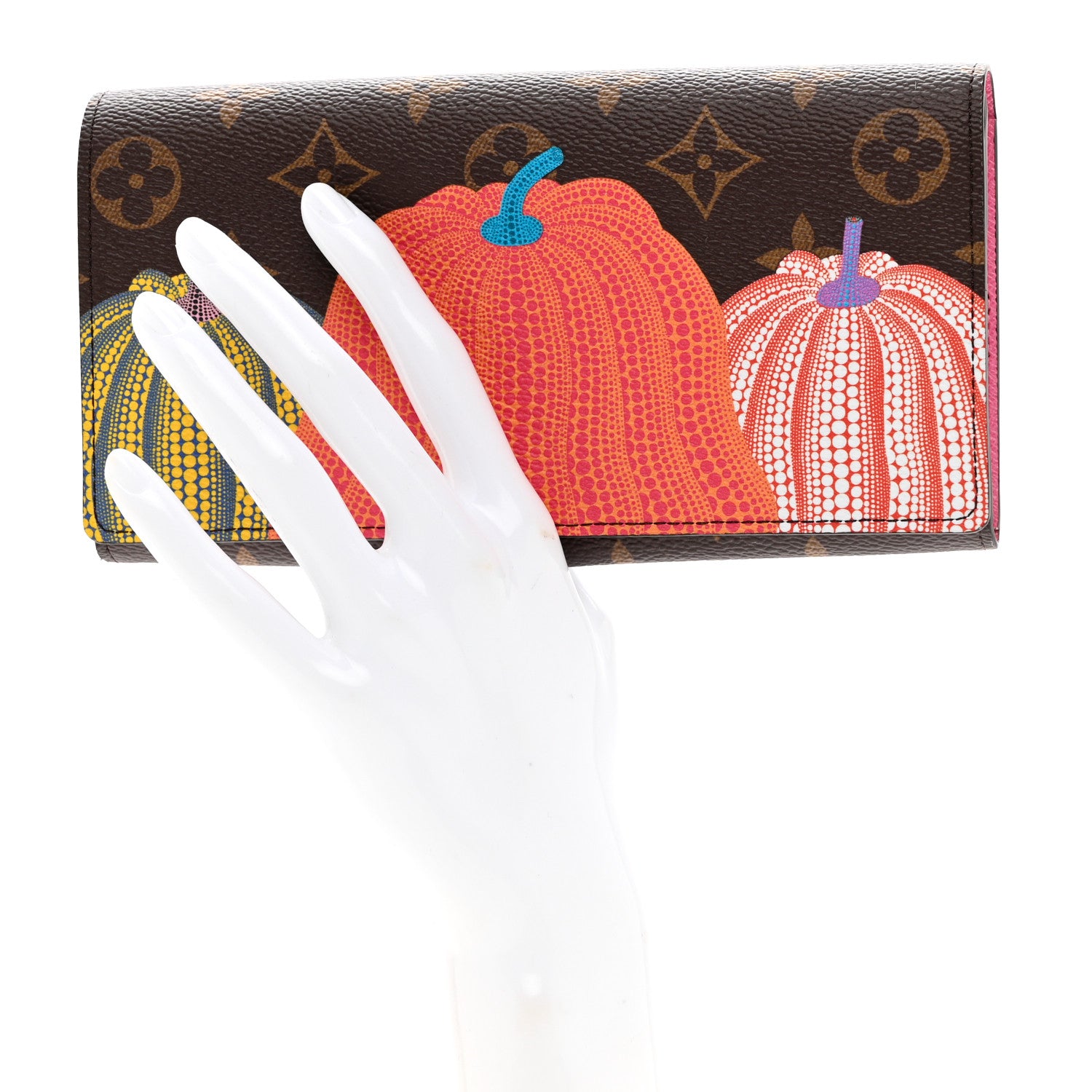Louis Vuitton LV X YK Monogram Kusama Pumpkin Sarah Wallet 2 of 7