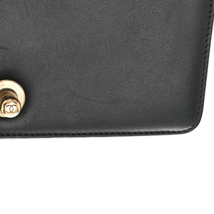 Chanel Metallic Calfskin Pleated Small Boy In Rome Flap Black Gold 15 of 16